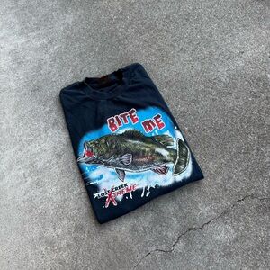 Vintage Lost Creek Outfitters Bite Me Fishing Shirt